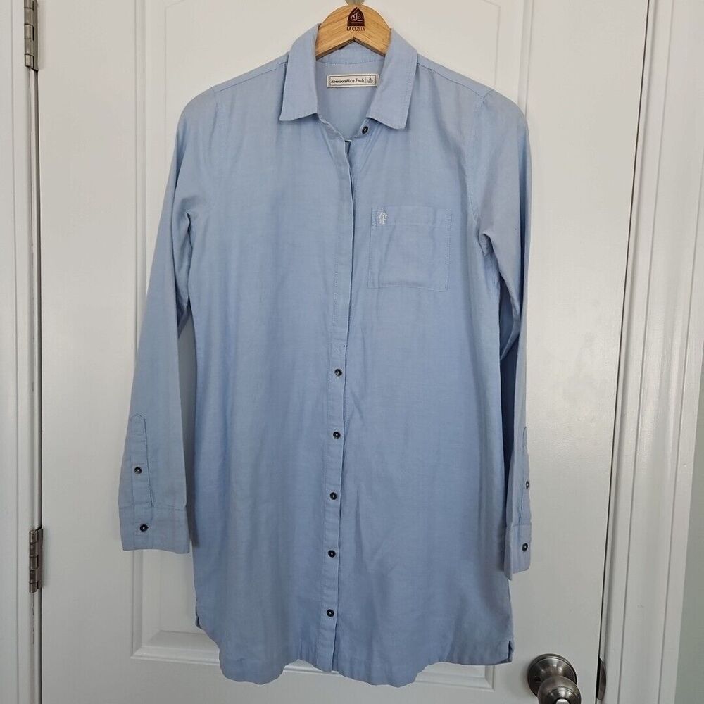 Abercrombie & Fitch Women’s Icon‎ Oxford Chambray Blue Tunic Small Preppy Spring